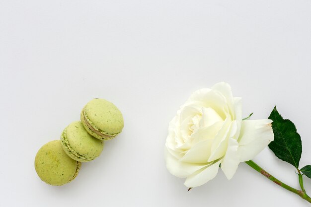 Hausgemachte grüne Macarons