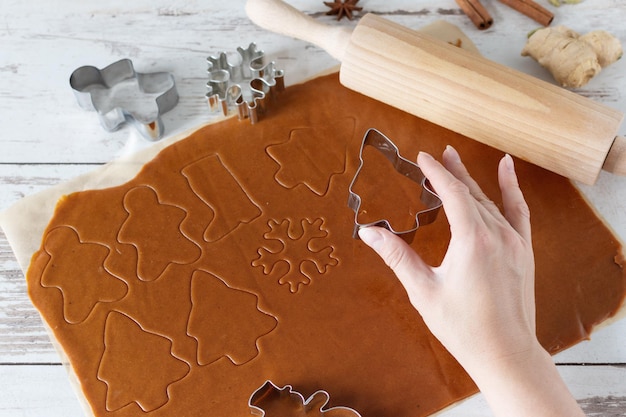 Hausgemachte Lebkuchenplätzchen für die Weihnachtsferien zubereiten