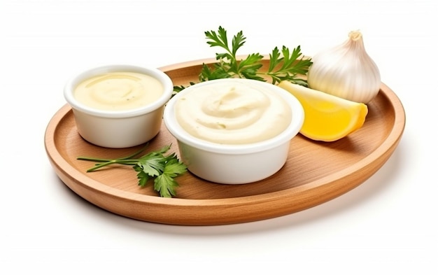 Foto hausgemachte mayonnaise in einer schüssel