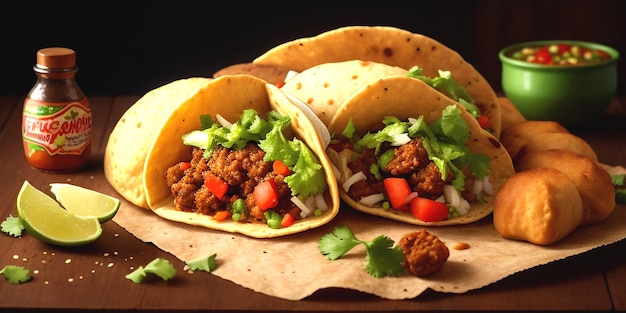 hausgemachte mexikanische Taco-Mahlzeit