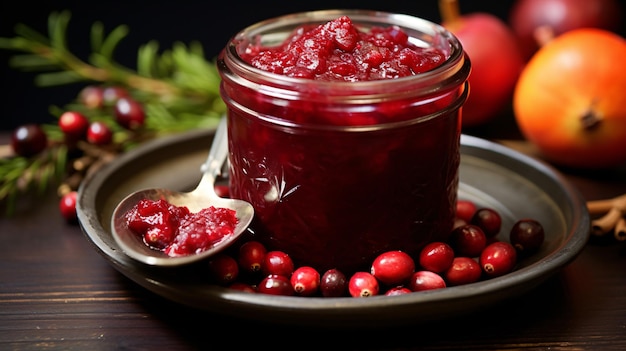 Hausgemachte rote Cranberry-Sauce