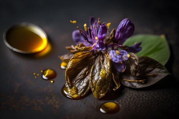 Hausgemachte und leckere gebratene Fliederblume in Sonnenblumenölfotografie