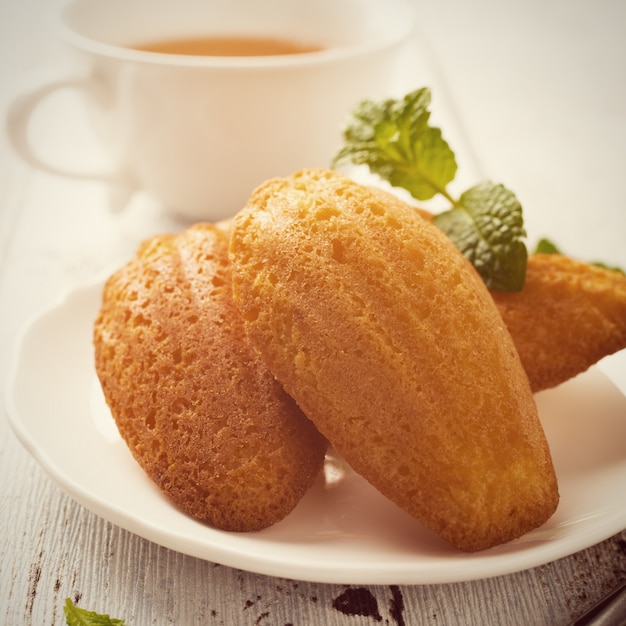 Hausgemachte Zitronenplätzchen Madeleine