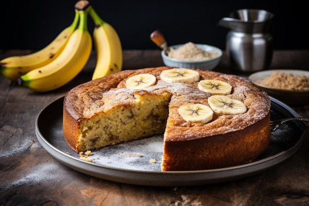 Foto hausgemachter bananenkuchen