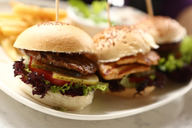 Hausgemachter Hamburger mit frischem Gemüse