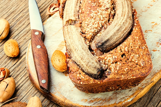 Hausgemachtes Bananenbrot.