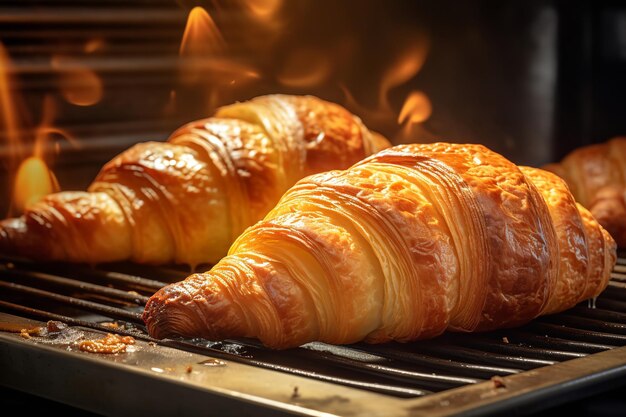 Hausgemachtes Croissant-Backen im Ofen