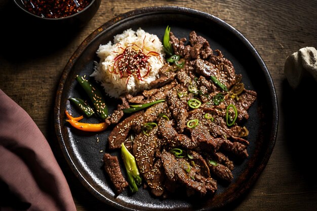 Hausgemachtes koreanisches Rindfleisch-Bulgogi-Barbecue mit Sesamsamengeschmack