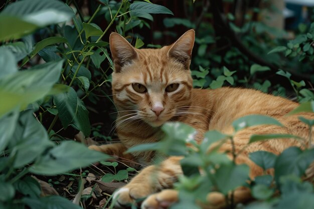 Foto hauskatze im gemütlichen, zeitgenössischen wohnzimmer im vintage-stil