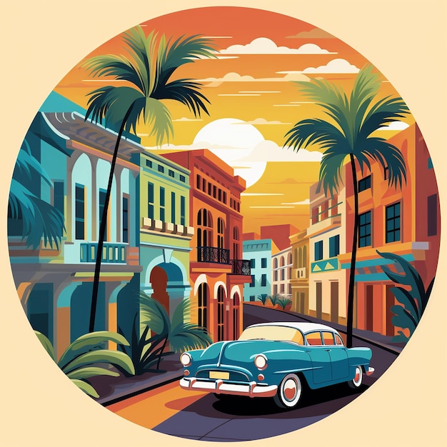 Havana Reverie Abstrakte Echos von Oldtimer-Kolonialgebäuden und mit Salsa gefüllten Straßen