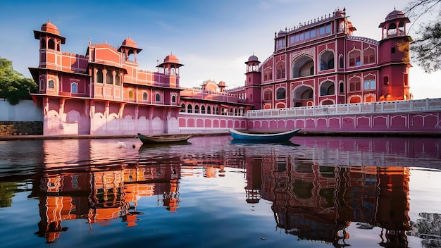 Hawa Mahal und seine Reflexion Jaipur Indien