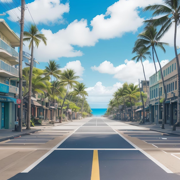 Hawaii-Straßen- und Sommerszenen