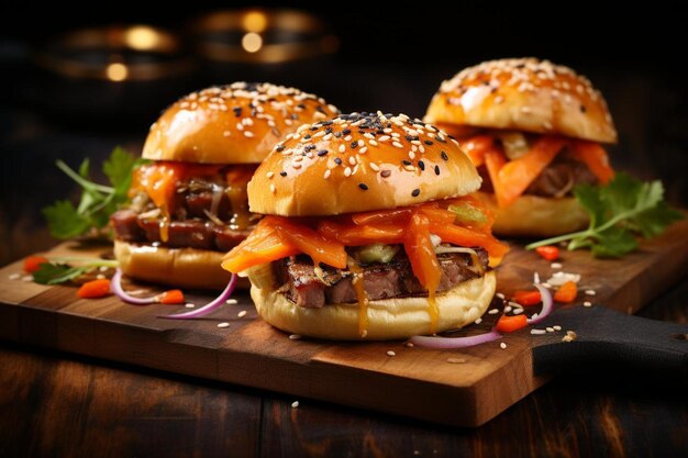 Hawaiian Teriyaki Ananás e presunto Sliders Burger