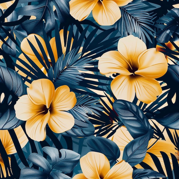 Hawaiianische Grafik Hawaiianisches Hemd Nahtloses Muster Für Kleidung und dekorative Arbeiten generative ai Kunst