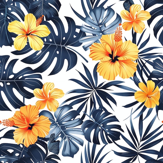 Hawaiianische Grafik Hawaiianisches Hemd Nahtloses Muster Für Kleidung und dekorative Arbeiten generative ai Kunst