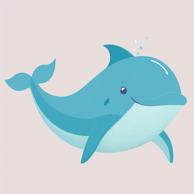 hay una ballena de dibujos animados que está sonriendo y nadando generativo ai