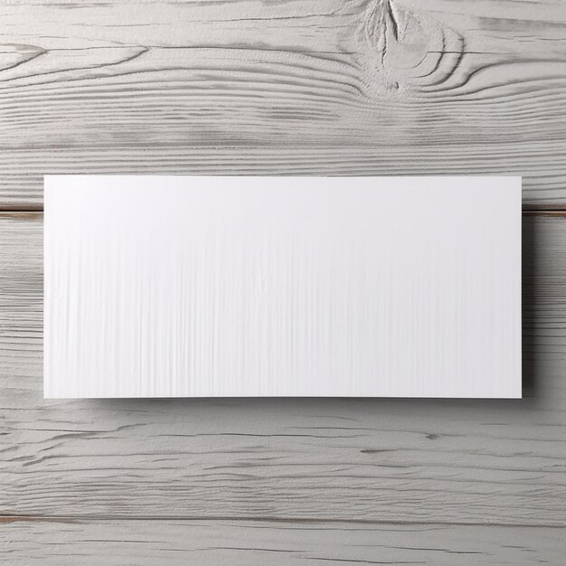 Foto hay una caja blanca en una mesa de madera con un fondo blanco generativo ai