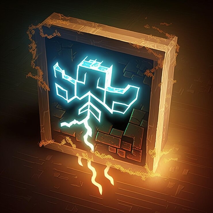 Foto hay una caja brillante brillante con un árbol brillante dentro de ai generative