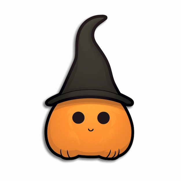 Hay una calabaza con un sombrero de bruja ai generativo