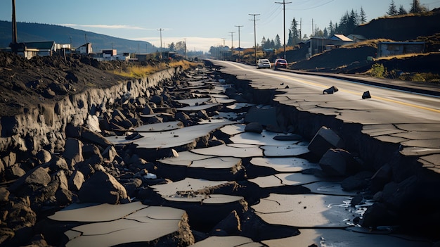 hay un camino erosionado por rocas IA generativa