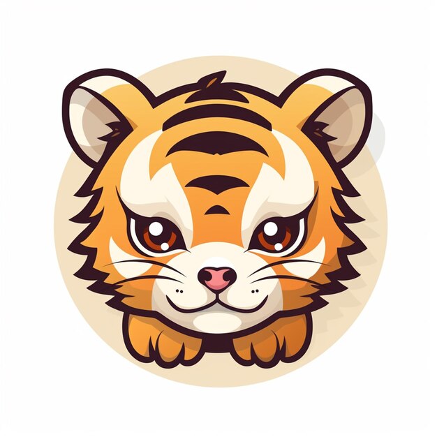 Hay una cara de tigre de dibujos animados con una gran sonrisa en él generativo ai