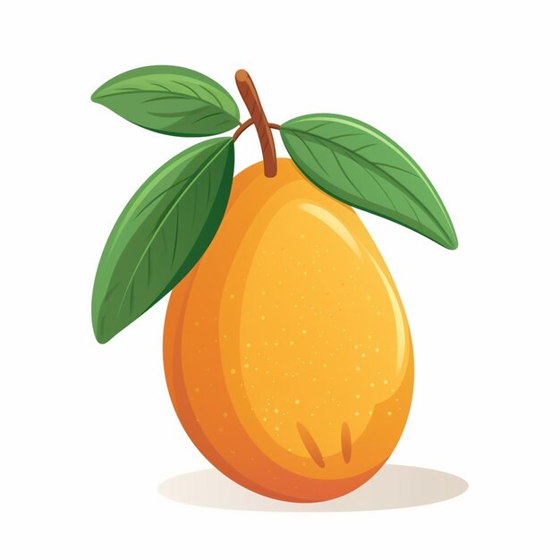 hay una caricatura de un mango con una hoja en él generativo ai