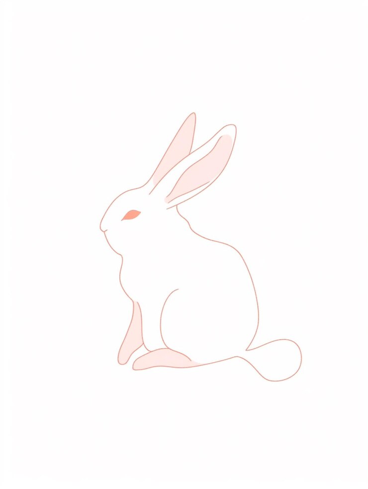 Foto hay un conejo blanco sentado en el suelo con una mancha roja ai generativa