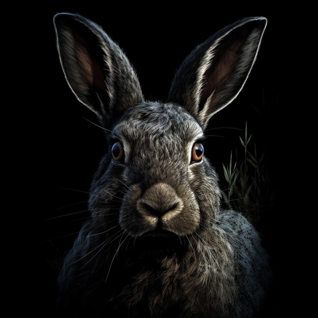 Foto hay un conejo que está mirando a la cámara generativa ai