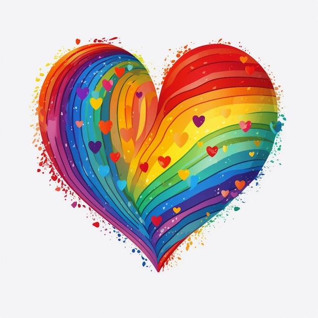 hay un corazón arco iris con muchos corazones en él generativo ai