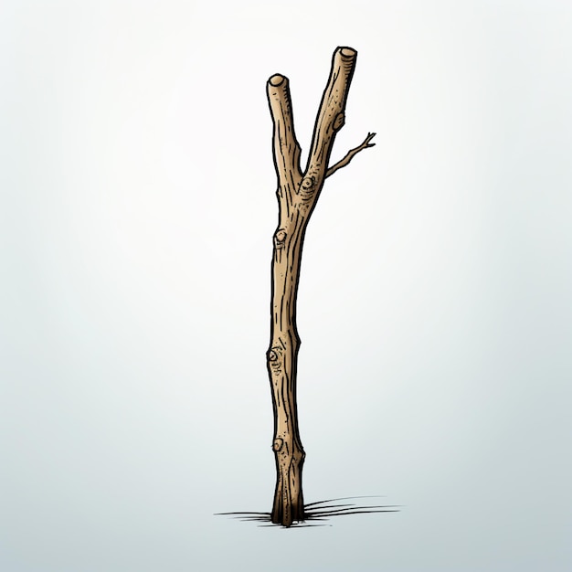 hay un dibujo de un árbol que ha sido cortado generativo ai