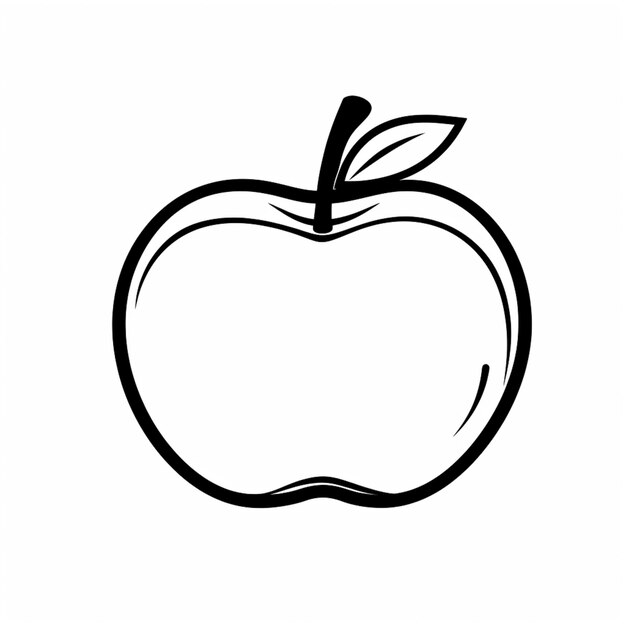 Foto hay un dibujo en blanco y negro de una manzana con ia generativa