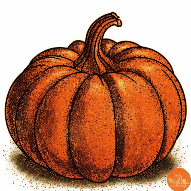 hay un dibujo de una calabaza en un fondo blanco generativo ai