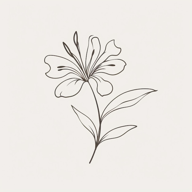 hay un dibujo de una flor en un fondo blanco generativo ai