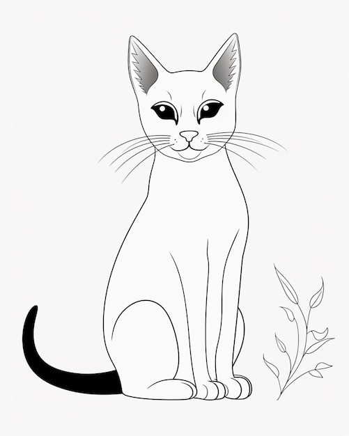 Hay un dibujo de un gato sentado en el suelo generativo ai