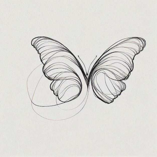 Foto hay un dibujo de una mariposa con una larga cola generativa ai