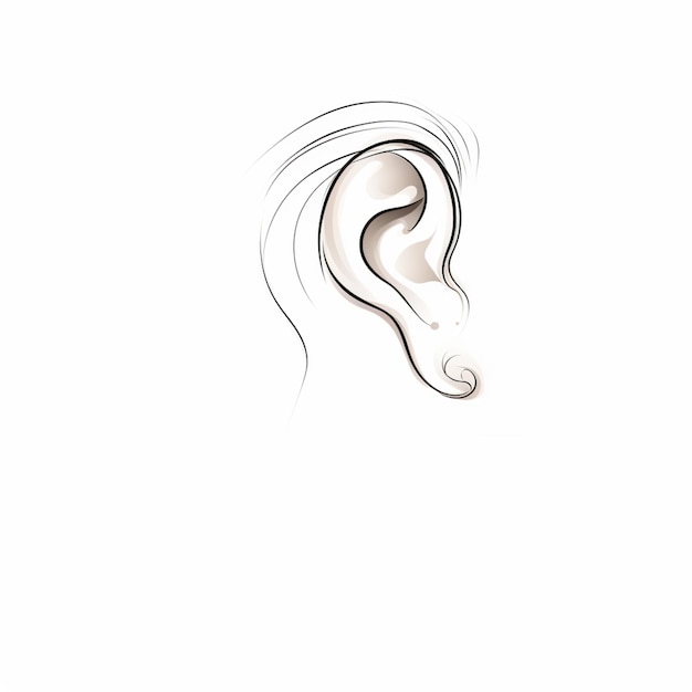 Foto hay un dibujo de una oreja humana con una larga cola generativa ai