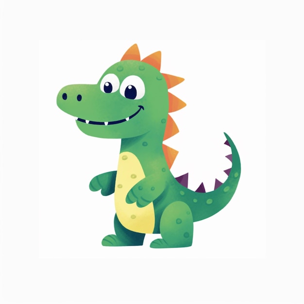 Foto hay un dinosaurio de dibujos animados con una gran sonrisa en su cara generativa ai