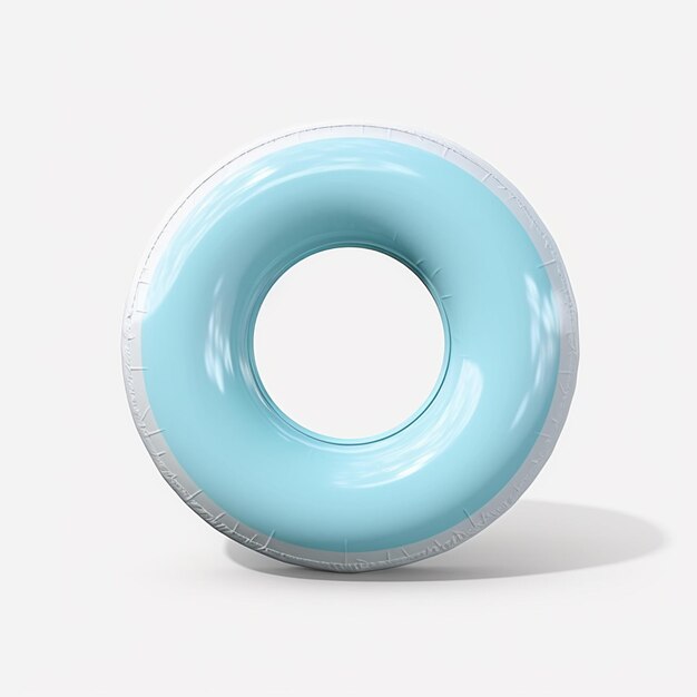 Foto hay un donut azul que está sentado sobre una superficie blanca ai generativa
