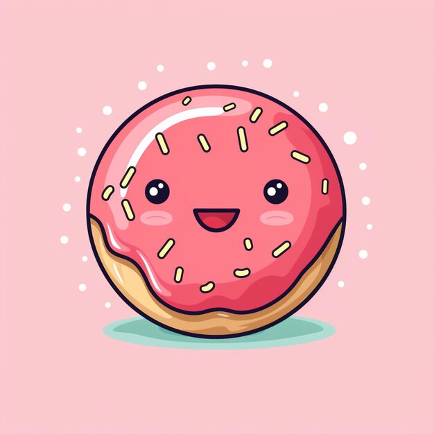 Foto hay un donut rosado con chispas sobre él ai generativo