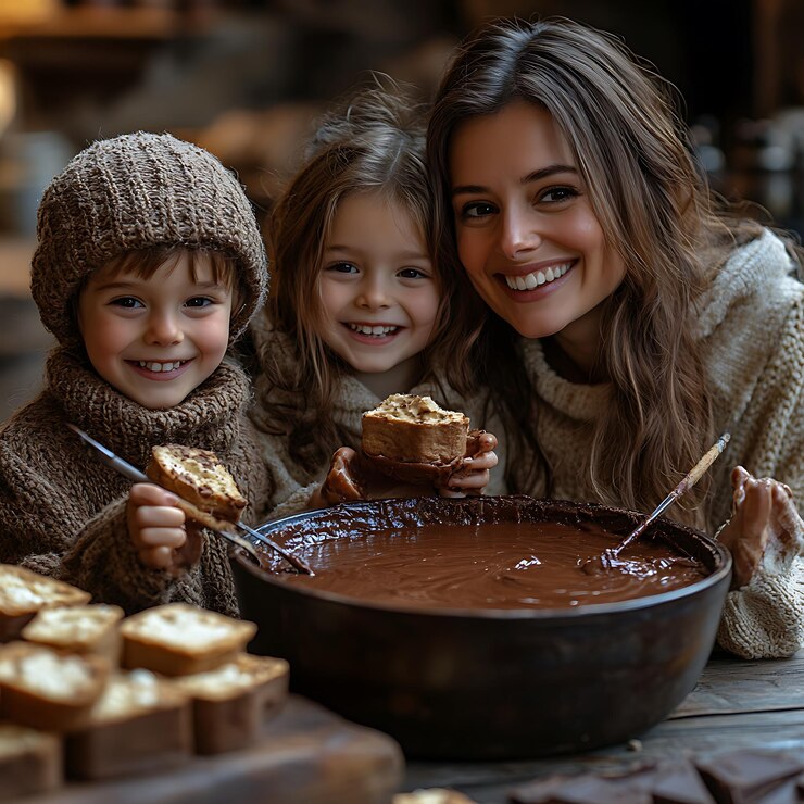 Hay dos chicas y un chico que están comiendo pastel.