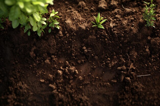 Hay dos plantas que están creciendo fuera de la tierra generativa ai