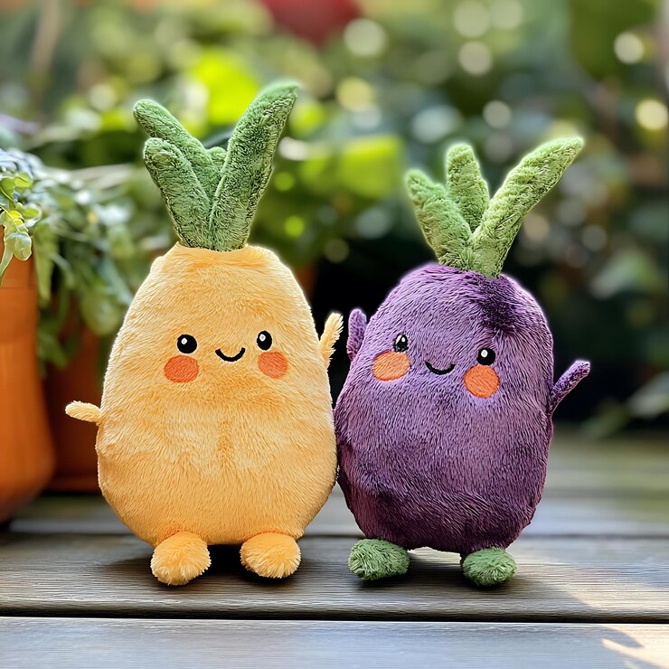 hay dos verduras rellenas sentadas una al lado de la otra en una mesa