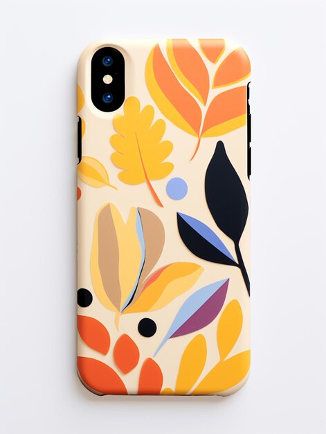 hay un estuche de teléfono con un colorido diseño floral en él generativo ai