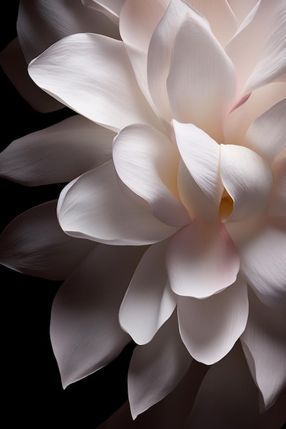 hay una flor blanca que está en medio de un fondo negro ai generativo