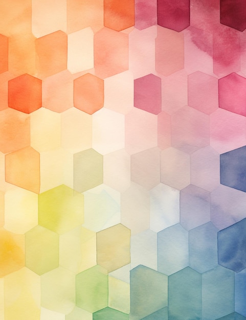 hay un fondo colorido con muchos hexágonos generativo ai