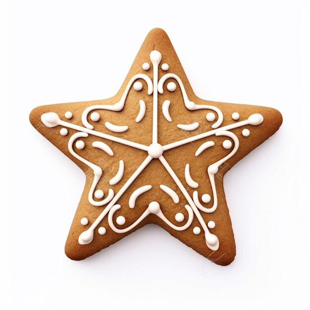 hay una galleta en forma de estrella con glaseado en ella generativa ai