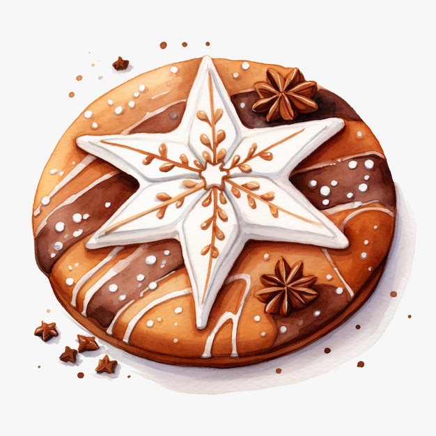 hay una galleta con glaseado y estrellas ai generativa