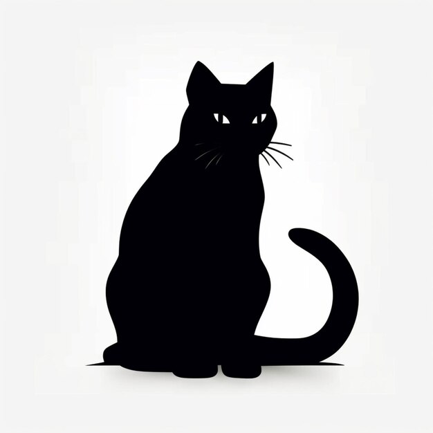 Hay un gato negro sentado en una superficie blanca generativa ai