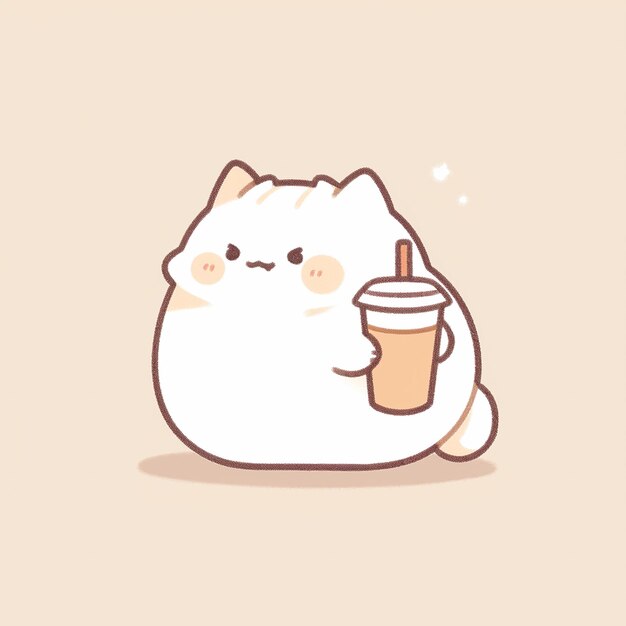 hay un gato que sostiene una taza de café con ai generativa