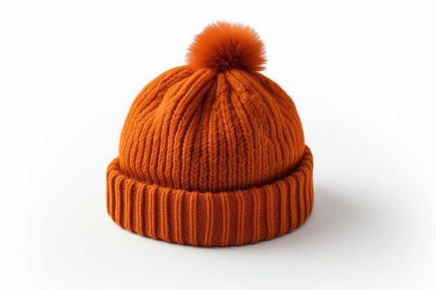 hay un gorro de punto con un pompón ai generativo